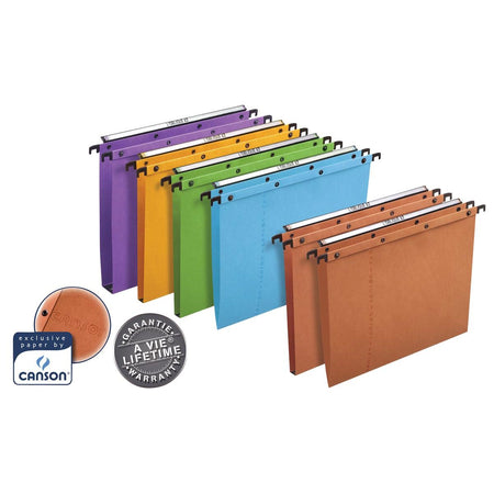 Elba - L'Oblique Hängeregister für Schubladen AZO Abstand 365 mm (Folio), Boden 30 mm, orange