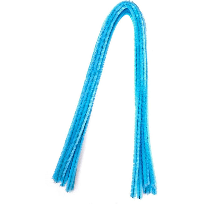 Bouhon - Chenilledraht 50 cm x 8 mm, Packung mit 10 Stück, Hellblau