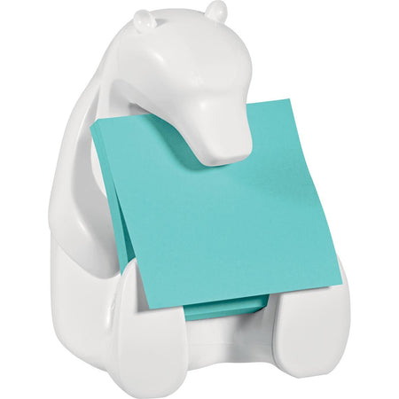 Post-it Super Sticky - Notizblockspender Z-Notes Bear weiß inkl. 76x76mm Notizzettel