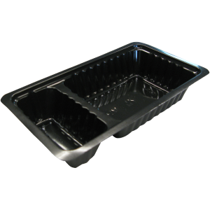 Timmers - Tablett PS A9+1 145x95x30mm LOW mit Saucenfach 1000 Stück schwarz