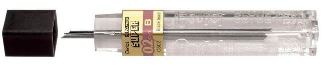 Pentel - Bleistiftminen, 0,2 mm, B, Karton mit 12 Stück