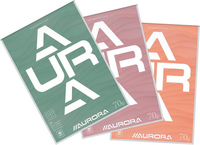 Aurora - Schreibblock A4 70 g kariert 5x5, 100 Blatt