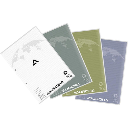 Aurora - Kursblock A4 70G, liniert, mit Rand, 100 Blatt