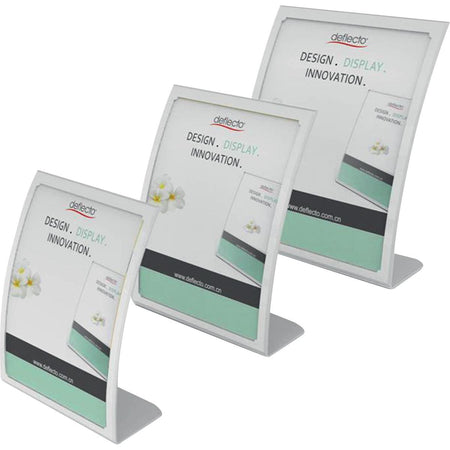 Deflecto – gebogener Prospekthalter im A4-Format