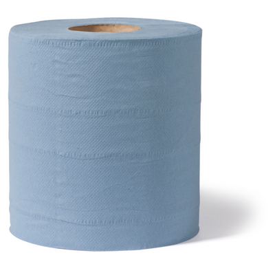 Klika - Reinigungspapier | 2-lagig | 20cm | 130m | Papier | blau | 6 Stück