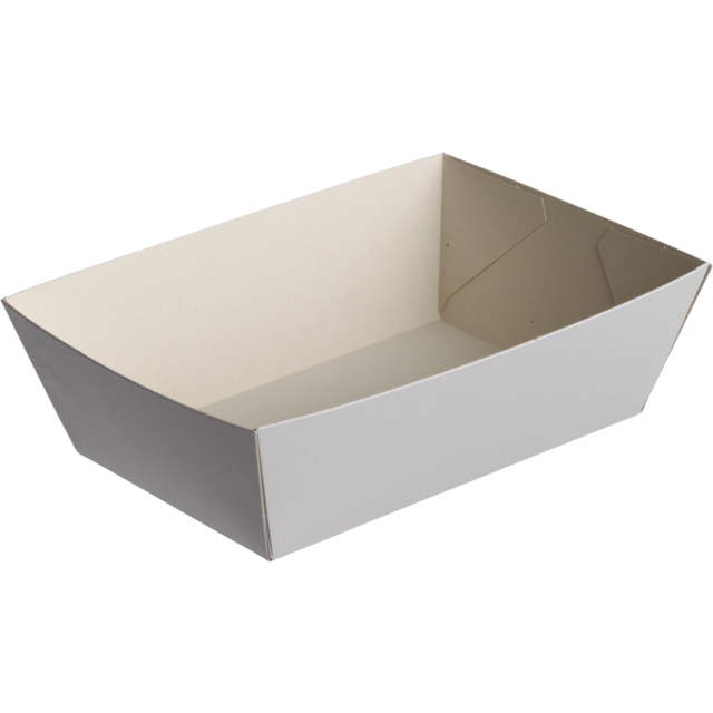 Klika - Bak | Karton + Tonbeschichtung | KA9 | Snackbehälter | 11x7x4cm | weiß | 2000 Stück
