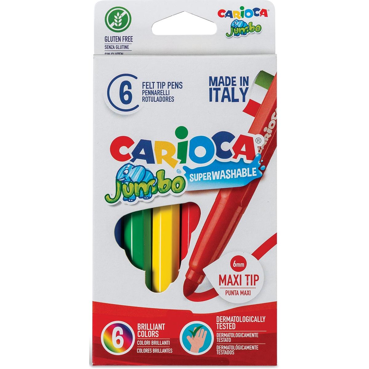 Carioca - Filzstift Superwashable 6 Stifte im Kartonetui