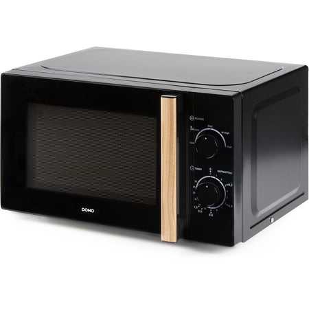 Domo – Mikrowellenherd, 25,5 cm, 20 l, schwarz mit Holzoptik