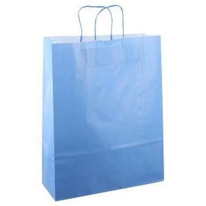 Papierbeutel mit Kordelzug, 32 x 12 x 41 cm, 50 Stück, blau