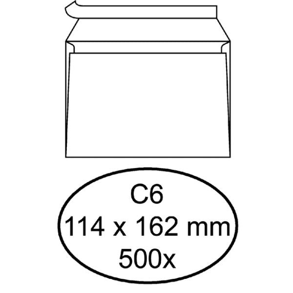 Quantore - Briefumschlagbank C6 114x162mm selbstklebend weiß 500 Stück