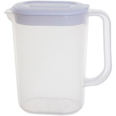 Whitefurze - 1,5-Liter-Krug, transparent mit weißem Deckel