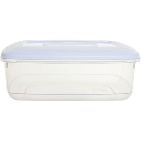 Whitefurze - rechteckiger Lebensmittelbehälter 2 Liter, transparent mit weißem Deckel