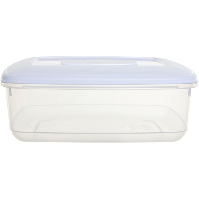 Whitefurze - rechteckiger Lebensmittelbehälter 2 Liter, transparent mit weißem Deckel