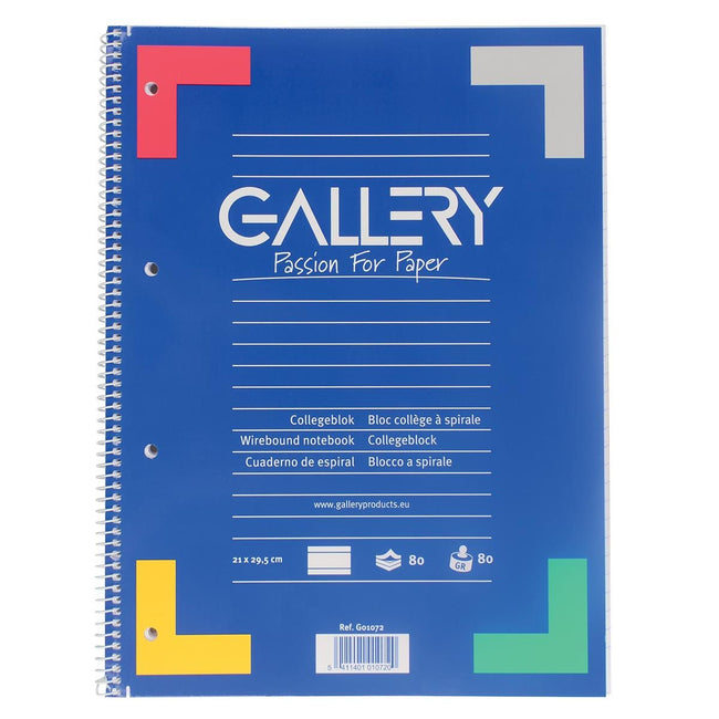 Galerie – Spiralblock ft A4, liniert, 80 Blatt, 4 Löcher