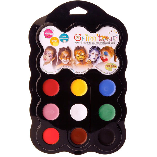Bouhon - Grim'tout Carnival Make-up-Palette, 9 Farben