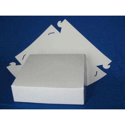 Gebäckschachtel 30x30x8cm weiß Schwanenhals 100 Stück