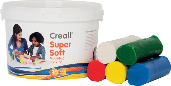 Creall - Clay supersoft rot/blau/grün/gelb/weiß 1750 Gramm