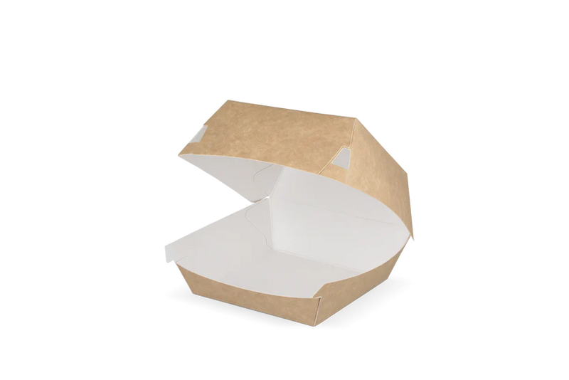 Hamburgerbox Kraft/Wit Small 90x90x70mm 50 stuks