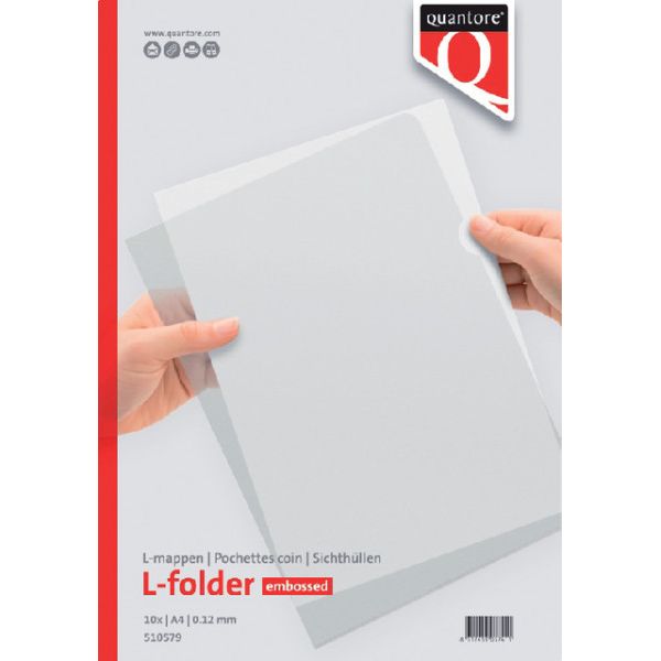Quantore - Einlegemappe L-Modell A4 PP 0,12mm Körnung 10 Stück