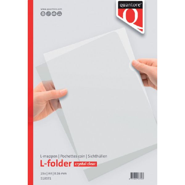 Quantore - Einsteckmappe L-Modell A4 PP 0,16mm glatt 25 Stück
