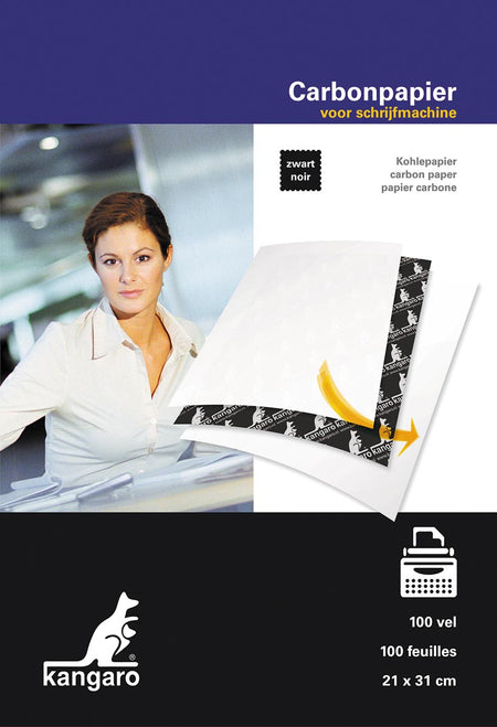 Kangaro – Kohlepapier, ft A4 (21 x 31 cm), schwarz, Packung mit 100 Blatt