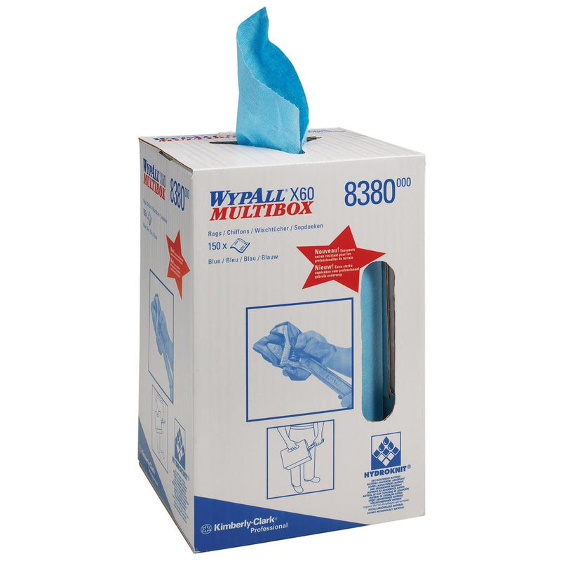 Wypall - Reinigungstücher X60, praktische Box mit 150 Tüchern