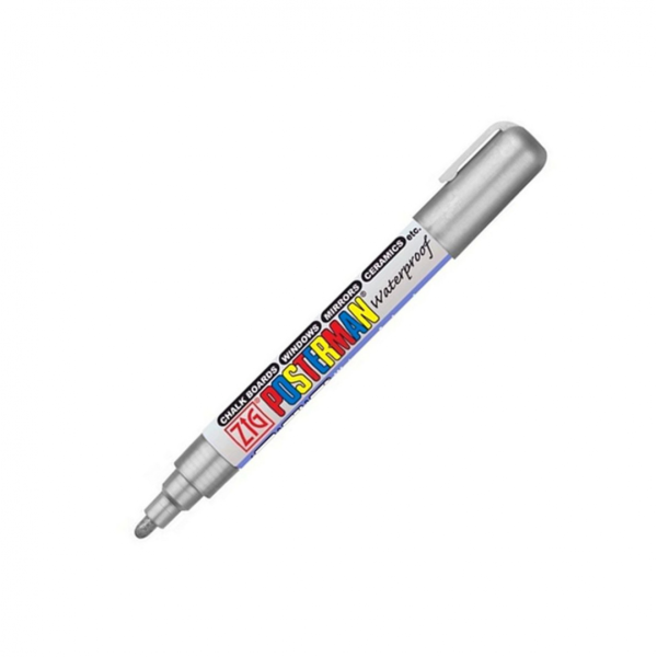 Posterman – Kreidemarker PMA-30, mittlere Spitze, 2 mm, Metallic-Silber