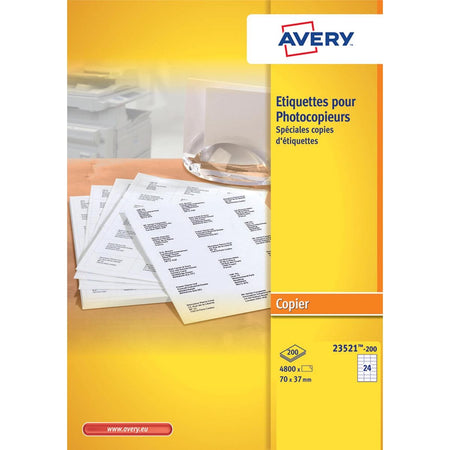 Avery – 23521–200 Kopieretiketten ft 70 x 37 mm (B x H), 4800 Etiketten, weiß