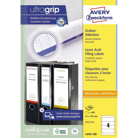 Avery Zweckform - Rückenetikett Zweckform breit 61x192mm selbstklebend weiß 100 Blatt