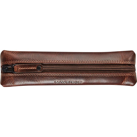 Maverick - Federmäppchen aus Leder, flach, braun