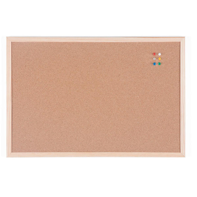 Bi-Office – Bi-Korkbrett mit Holzrahmen, ft 60 x 40 cm