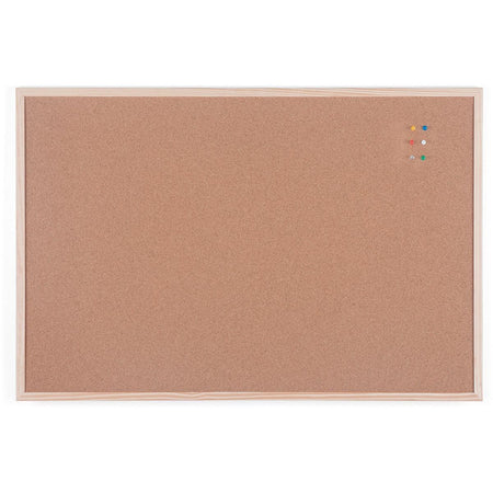 Bi-Office – Bi-Korkbrett mit Holzrahmen, ft 90 x 60 cm