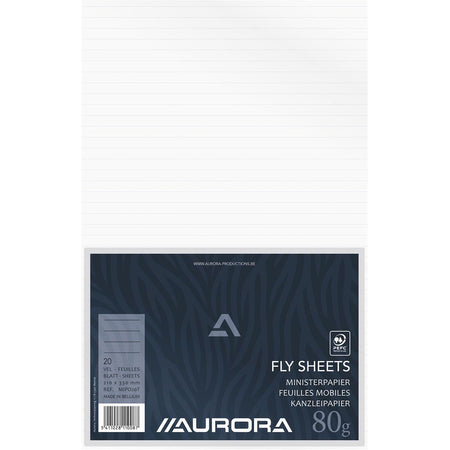 Aurora - Ministerpapier, liniert, Packung mit 20 Blatt (plissiert)