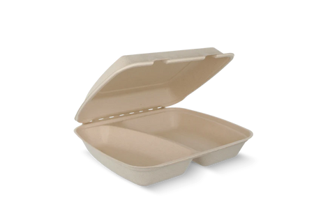 Menübox Zuckerrohr 3-fach IP4 240x205x65mm 100 Stück