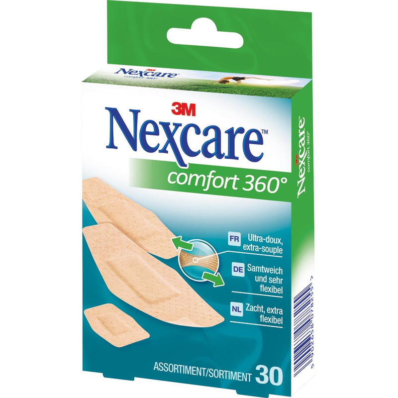 Nexcare - Pflaster Comfort 360° 3 Größen, Packung à 30 Stück