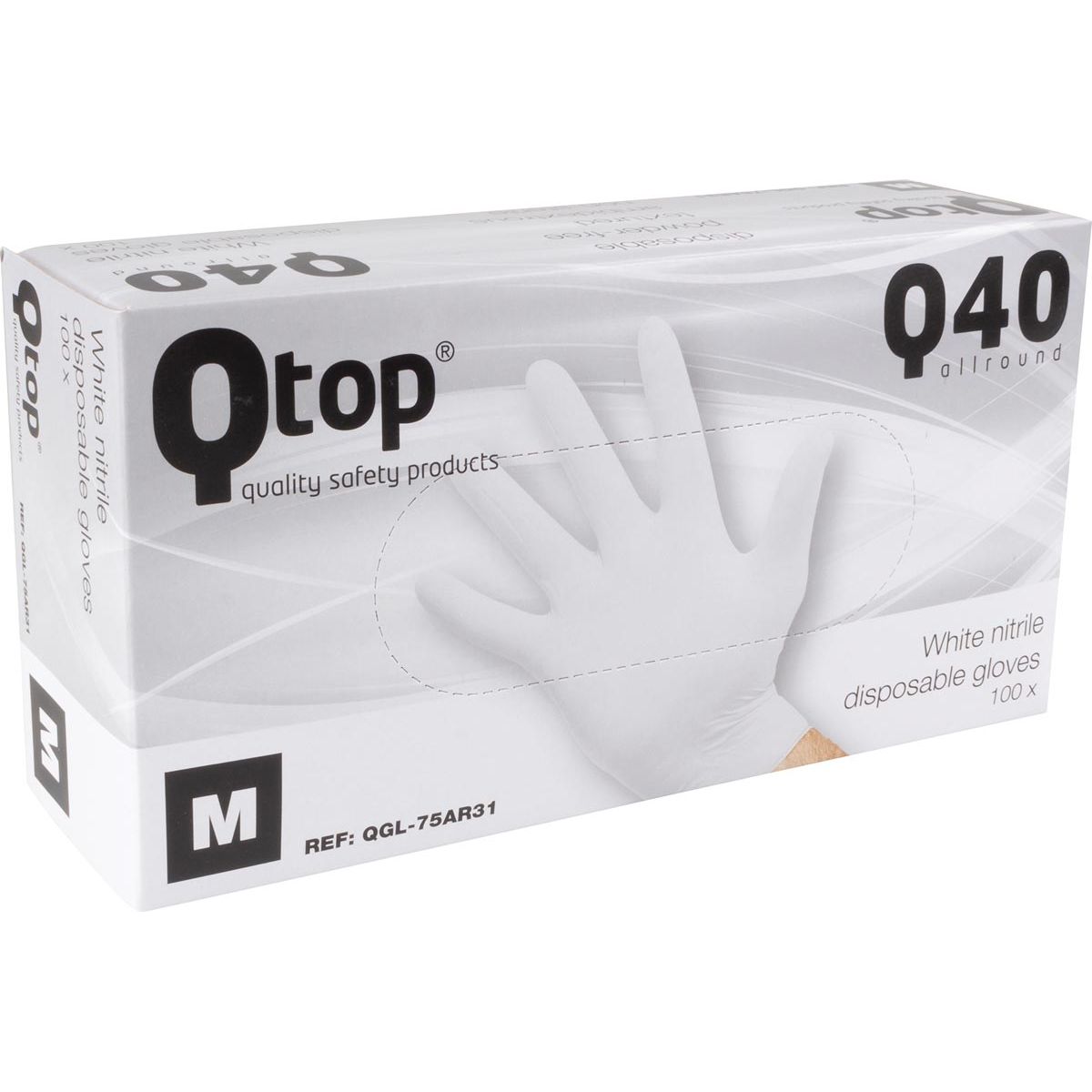 Ohne Marke - Nitrilhandschuhe, mittel, weiß, Karton à 100 Stück