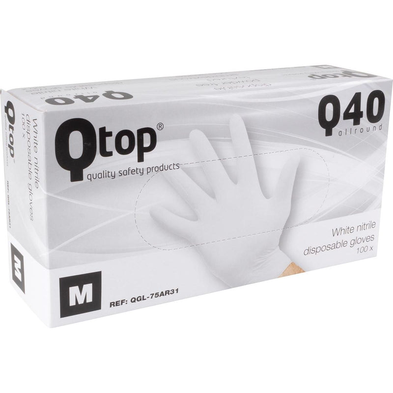 Ohne Marke - Nitrilhandschuhe, mittel, weiß, Karton à 100 Stück