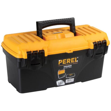 Perel - Werkzeugkoffer, ft 41 x 20,9 x 19,5 cm, 16,7 l, leer geliefert, schwarz/gelb
