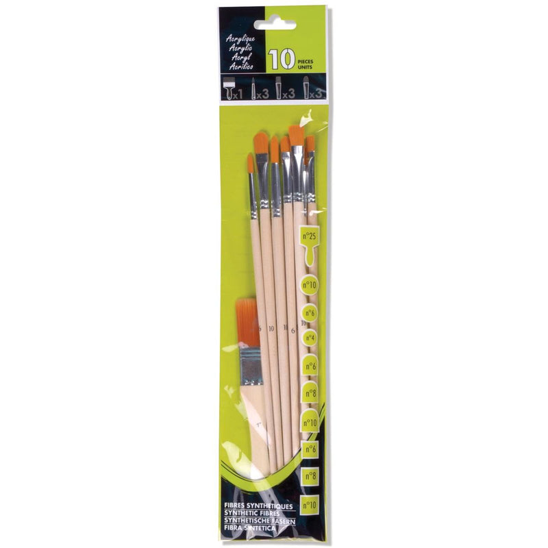 Klika - Acrylpinsel, Set mit 10 Pinseln