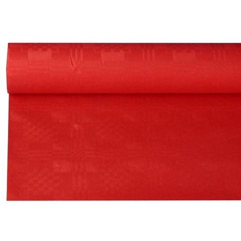 Papstar - Papiertischdecke mit Damastdruck, 1,2 x 8 m, rot