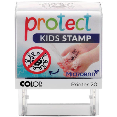 Colop - Drucker 20 Microban, Protect Kids Stempel, Stempel, der Kindern hilft, ihre Hände richtig zu waschen