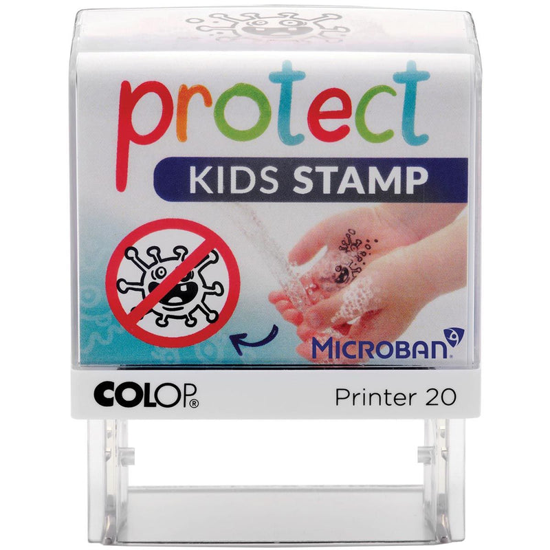 Colop - Drucker 20 Microban, Protect Kids Stempel, Stempel, der Kindern hilft, ihre Hände richtig zu waschen