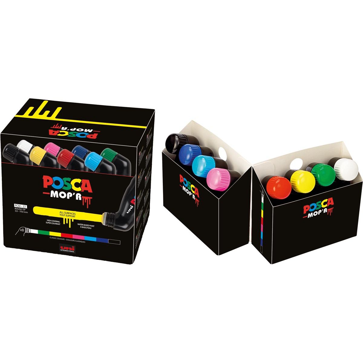 Posca - Paintmarker Uni PCM22 Mop'r sortiertes Set mit 8 Stück