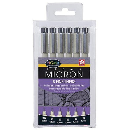 Sakura - Fineliner Pigma Micron Set 6 Stück schwarz
