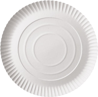 Conpax - Teller pur, rund, weiß, Durchmesser 26 cm, aus Pappe, Packung à 100 Stück
