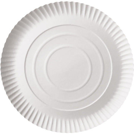 Conpax - Teller pur, rund, weiß, Durchmesser 26 cm, aus Pappe, Packung à 100 Stück