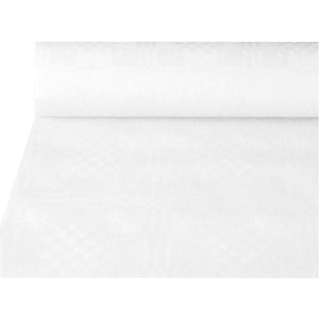 Papstar - Papiertischdecke mit Damastdruck, 1,2 x 50 m, weiß