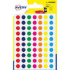 Avery - PSA08MX runde Markierungsetiketten, Durchmesser 8 mm, Blister mit 420 Stück, verschiedene Farben