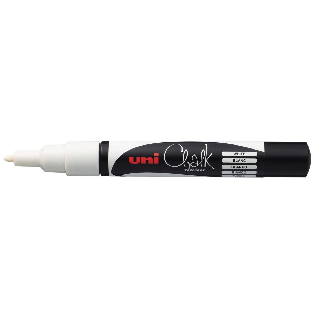 Uni-Ball – Kreidemarker weiß, runde Spitze von 0,9–1,3 mm