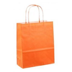 Papierbeutel mit Kordelzug, 18 x 08 x 22 cm, 50 Stück, orange
